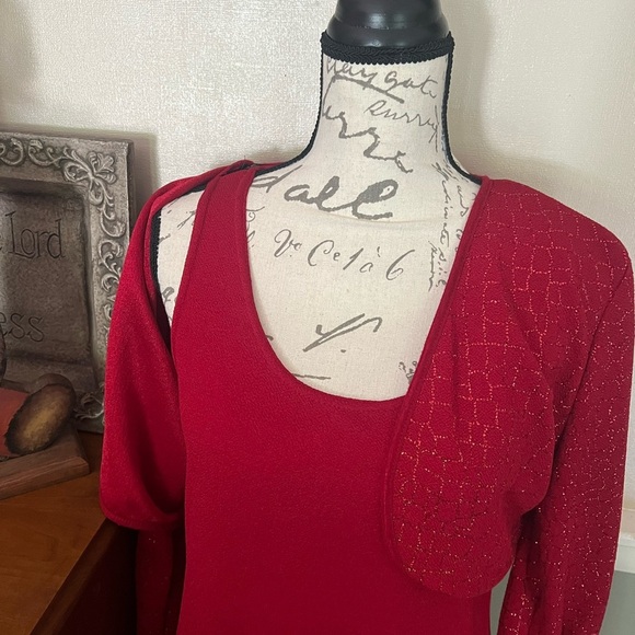 Y2K California Concepts Vintage Red Sequin 2-piece dress - Picture 6 of 6